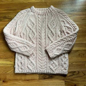 Vintage Jerry Marks,Inc dusty rose hand wool pull over sweater Italy, small.
